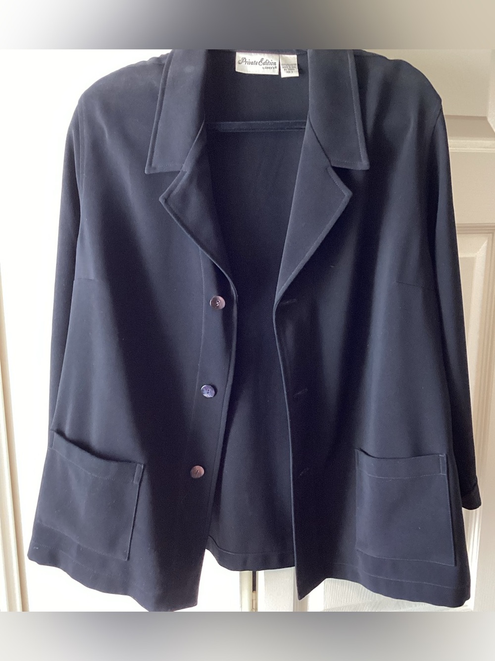 Petite Sophisticate Black Button-Front Jacket